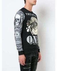 schwarzes bedrucktes Sweatshirt von Philipp Plein