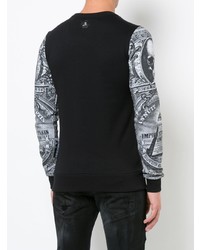 schwarzes bedrucktes Sweatshirt von Philipp Plein