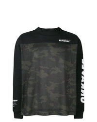 schwarzes bedrucktes Sweatshirt von Unravel Project