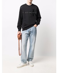 schwarzes bedrucktes Sweatshirt von Calvin Klein Jeans