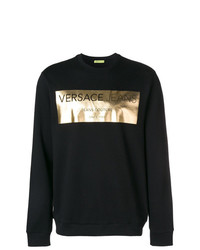 schwarzes bedrucktes Sweatshirt von Versace Jeans