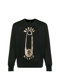 schwarzes bedrucktes Sweatshirt von Versus