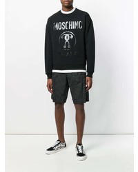 schwarzes bedrucktes Sweatshirt von Moschino