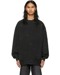 schwarzes bedrucktes Sweatshirt von We11done