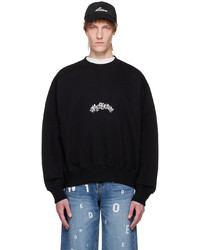 schwarzes bedrucktes Sweatshirt von We11done