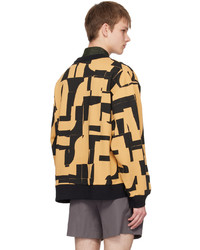 schwarzes bedrucktes Sweatshirt von Dries Van Noten