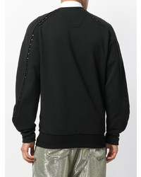 schwarzes bedrucktes Sweatshirt von Tom Rebl