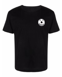 schwarzes bedrucktes T-Shirt mit einem Rundhalsausschnitt von 10 CORSO COMO