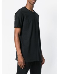 schwarzes bedrucktes T-Shirt mit einem Rundhalsausschnitt von 11 By Boris Bidjan Saberi