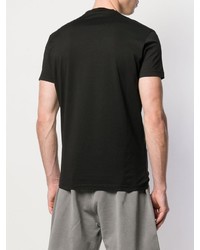 schwarzes bedrucktes T-Shirt mit einem Rundhalsausschnitt von DSQUARED2