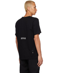 schwarzes bedrucktes T-Shirt mit einem Rundhalsausschnitt von Moncler Genius