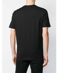 schwarzes bedrucktes T-Shirt mit einem Rundhalsausschnitt von DSQUARED2