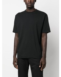 schwarzes bedrucktes T-Shirt mit einem Rundhalsausschnitt von Stone Island