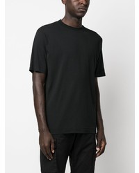 schwarzes bedrucktes T-Shirt mit einem Rundhalsausschnitt von Stone Island