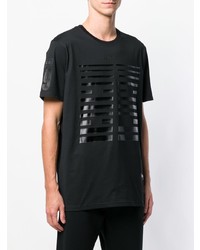 schwarzes bedrucktes T-Shirt mit einem Rundhalsausschnitt von Versus