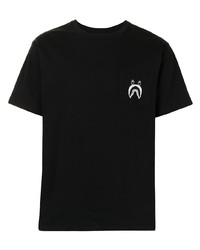 schwarzes bedrucktes T-Shirt mit einem Rundhalsausschnitt von A Bathing Ape