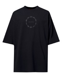 schwarzes bedrucktes T-Shirt mit einem Rundhalsausschnitt von A BETTER MISTAKE