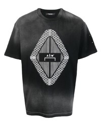 schwarzes bedrucktes T-Shirt mit einem Rundhalsausschnitt von A-Cold-Wall*