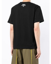 schwarzes bedrucktes T-Shirt mit einem Rundhalsausschnitt von AAPE BY A BATHING APE