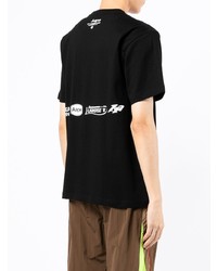 schwarzes bedrucktes T-Shirt mit einem Rundhalsausschnitt von AAPE BY A BATHING APE