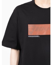 schwarzes bedrucktes T-Shirt mit einem Rundhalsausschnitt von AAPE BY A BATHING APE