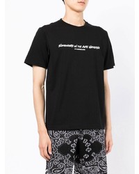 schwarzes bedrucktes T-Shirt mit einem Rundhalsausschnitt von AAPE BY A BATHING APE