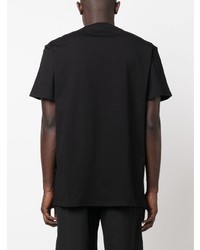 schwarzes bedrucktes T-Shirt mit einem Rundhalsausschnitt von Alexander McQueen