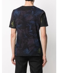 schwarzes bedrucktes T-Shirt mit einem Rundhalsausschnitt von Saint Laurent