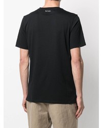 schwarzes bedrucktes T-Shirt mit einem Rundhalsausschnitt von Paul Smith