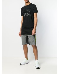 schwarzes bedrucktes T-Shirt mit einem Rundhalsausschnitt von Philipp Plein