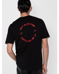 schwarzes bedrucktes T-Shirt mit einem Rundhalsausschnitt von 1017 Alyx 9Sm