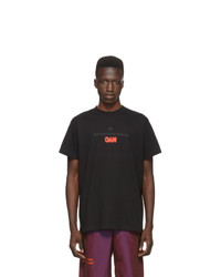 schwarzes bedrucktes T-Shirt mit einem Rundhalsausschnitt von Adidas Originals By Alexander Wang