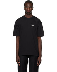 schwarzes bedrucktes T-Shirt mit einem Rundhalsausschnitt von Adish