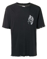 schwarzes bedrucktes T-Shirt mit einem Rundhalsausschnitt von Alchemist