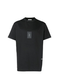 schwarzes bedrucktes T-Shirt mit einem Rundhalsausschnitt von Alyx