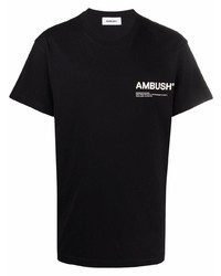 schwarzes bedrucktes T-Shirt mit einem Rundhalsausschnitt von Ambush