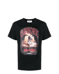 schwarzes bedrucktes T-Shirt mit einem Rundhalsausschnitt von Ambush