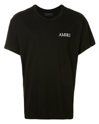 schwarzes bedrucktes T-Shirt mit einem Rundhalsausschnitt von Amiri