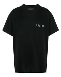 schwarzes bedrucktes T-Shirt mit einem Rundhalsausschnitt von Amiri