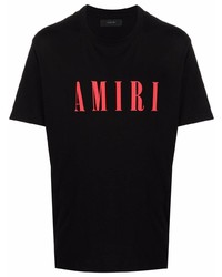 schwarzes bedrucktes T-Shirt mit einem Rundhalsausschnitt von Amiri