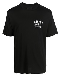 schwarzes bedrucktes T-Shirt mit einem Rundhalsausschnitt von Amiri