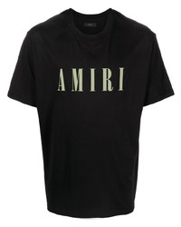 schwarzes bedrucktes T-Shirt mit einem Rundhalsausschnitt von Amiri