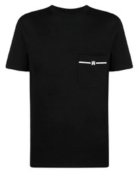 schwarzes bedrucktes T-Shirt mit einem Rundhalsausschnitt von Amiri