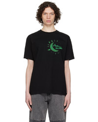 schwarzes bedrucktes T-Shirt mit einem Rundhalsausschnitt von Andersson Bell