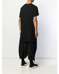 schwarzes bedrucktes T-Shirt mit einem Rundhalsausschnitt von Yohji Yamamoto