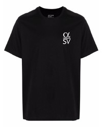 schwarzes bedrucktes T-Shirt mit einem Rundhalsausschnitt von Arc'teryx