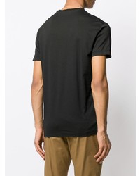 schwarzes bedrucktes T-Shirt mit einem Rundhalsausschnitt von DSQUARED2