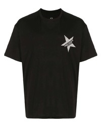 schwarzes bedrucktes T-Shirt mit einem Rundhalsausschnitt von Armani Exchange