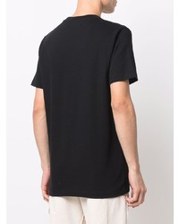 schwarzes bedrucktes T-Shirt mit einem Rundhalsausschnitt von Off-White