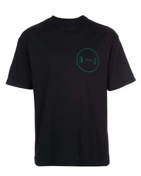 schwarzes bedrucktes T-Shirt mit einem Rundhalsausschnitt von Artica Arbox